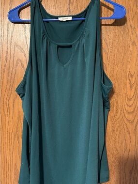 Maurices Teal Green Sleeveless Tank with Front Keyhole